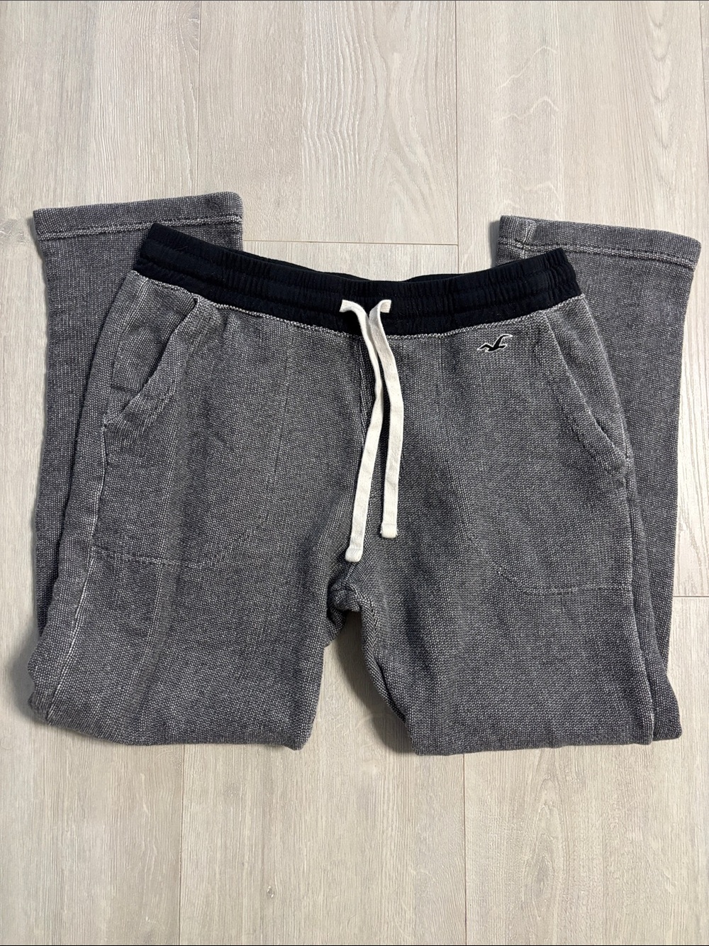 🔥BUNDLESALE Mens M Hollister Knitted Charcoal Gray Jogger Sweatpants